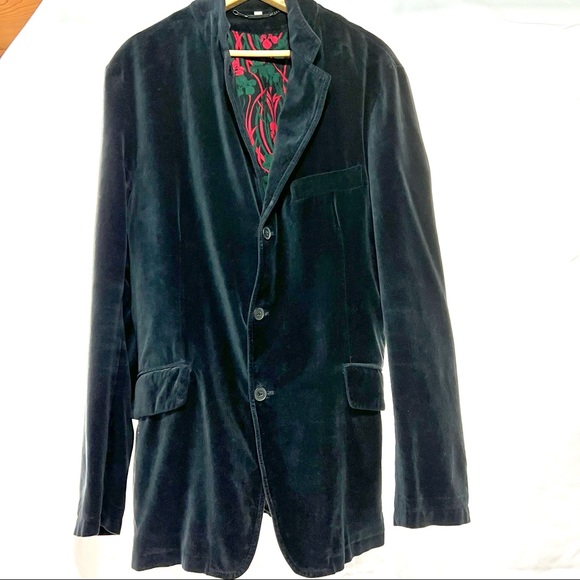 Burberry Velvet Smoking Jacket Black 46 52R Blazer - Picture 5 of 12